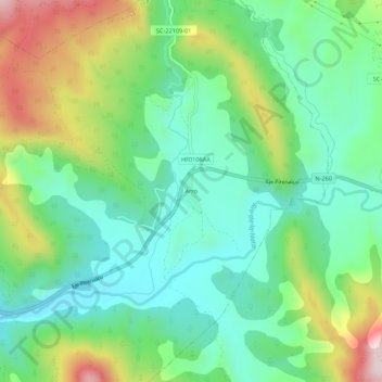 Arro topographic map, elevation, terrain
