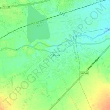 Vellalur topographic map, elevation, terrain