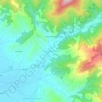 Chiassa Superiore topographic map, elevation, terrain