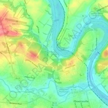 Cromby topographic map, elevation, terrain