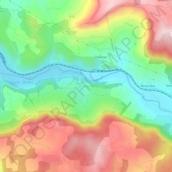 Le Villard topographic map, elevation, terrain