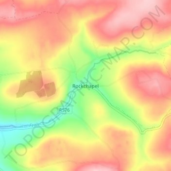 Rockchapel topographic map, elevation, terrain