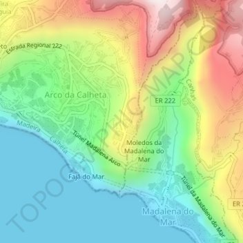 Achada de Santo Antão topographic map, elevation, terrain