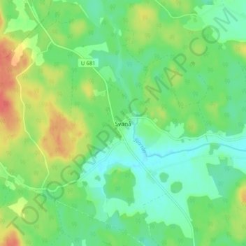 Svanå topographic map, elevation, terrain