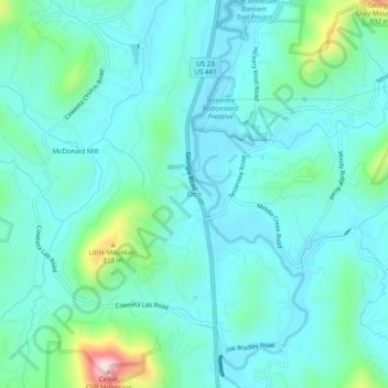 Otto topographic map, elevation, terrain