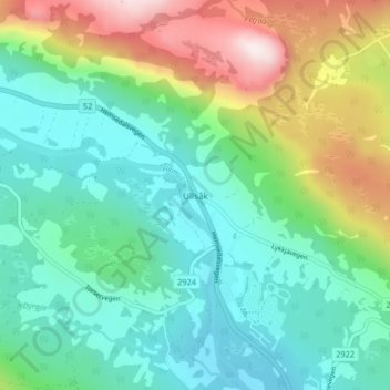 Ullsåk topographic map, elevation, terrain