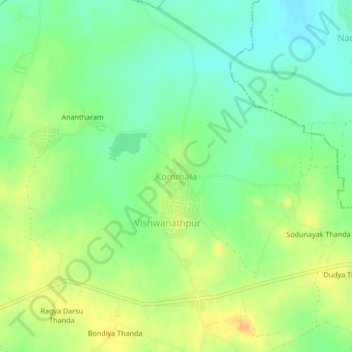 Kommala topographic map, elevation, terrain