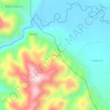 Bunga topographic map, elevation, terrain