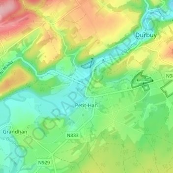 Barrière de Petit-Han topographic map, elevation, terrain