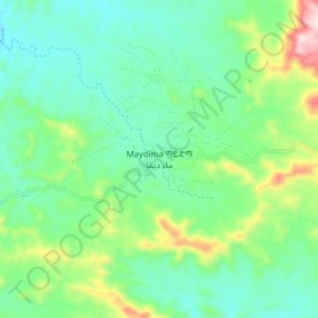 Maydima topographic map, elevation, terrain