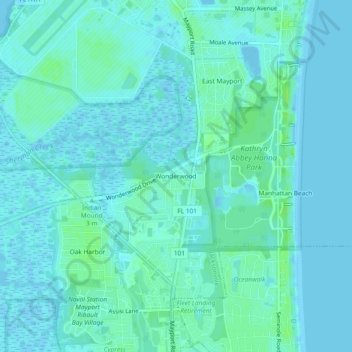 Wonderwood topographic map, elevation, terrain