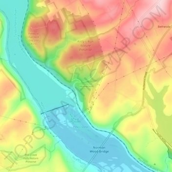 Holtwood topographic map, elevation, terrain