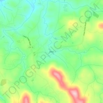 Dyke topographic map, elevation, terrain