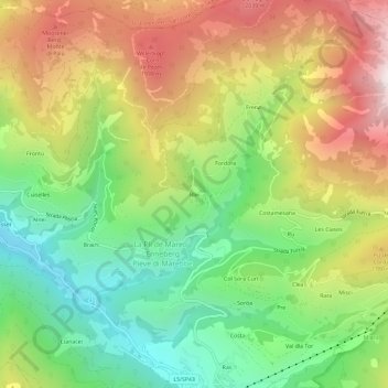 Blei topographic map, elevation, terrain