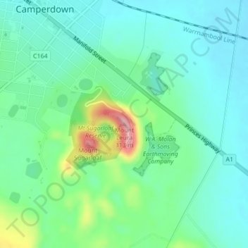 Mount Leura topographic map, elevation, terrain