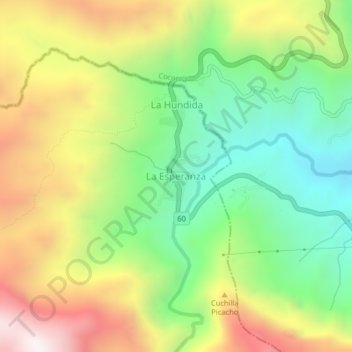La Esperanza topographic map, elevation, terrain