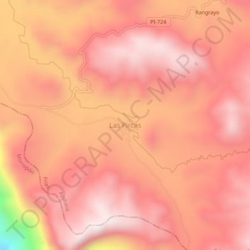 Las Pircas topographic map, elevation, terrain