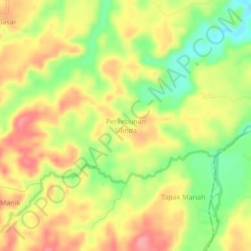 Perkebunan Silinda topographic map, elevation, terrain