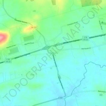 Bethel topographic map, elevation, terrain