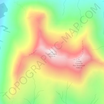 Gleouraich topographic map, elevation, terrain