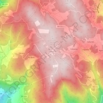 Arestal topographic map, elevation, terrain