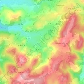 Le Trait du Mas topographic map, elevation, terrain