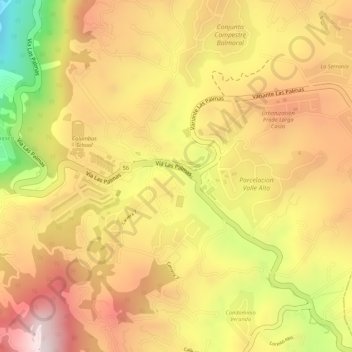 Alto de Las Palmas topographic map, elevation, terrain