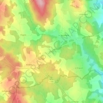 Challes topographic map, elevation, terrain