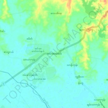 Inntakaw topographic map, elevation, terrain