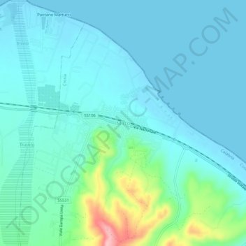 Mirto topographic map, elevation, terrain