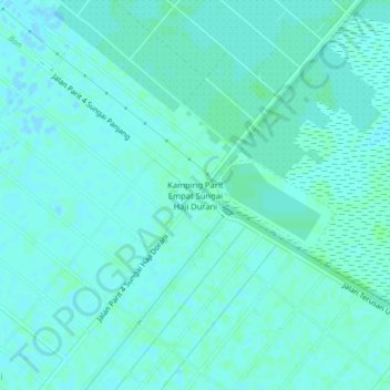 Kamping Parit Empat Sungai Haji Durani topographic map, elevation, terrain