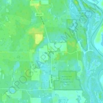 Haynes topographic map, elevation, terrain