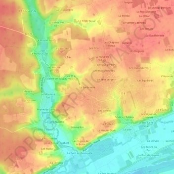 La Barbinière topographic map, elevation, terrain