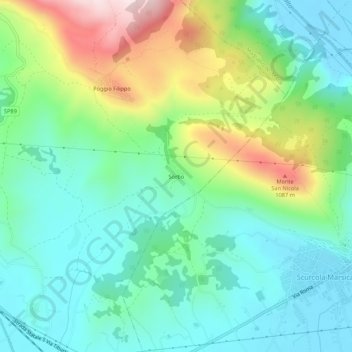 Sorbo topographic map, elevation, terrain