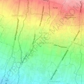 Pelem topographic map, elevation, terrain