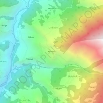 Kheban topographic map, elevation, terrain
