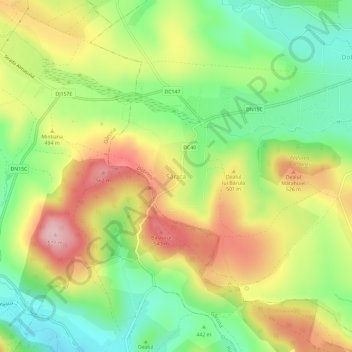 Sărata topographic map, elevation, terrain