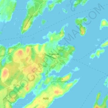 Stavsnäs topographic map, elevation, terrain