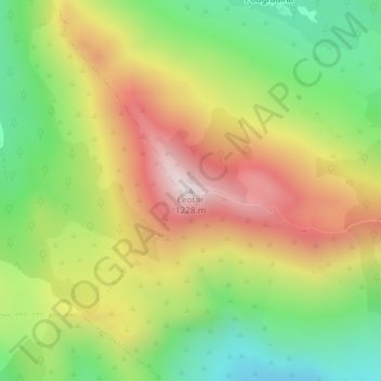 Leotar topographic map, elevation, terrain