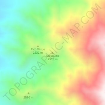 Mosquito topographic map, elevation, terrain