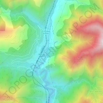 La Pinède topographic map, elevation, terrain