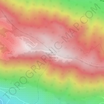 Monte Scalambra topographic map, elevation, terrain
