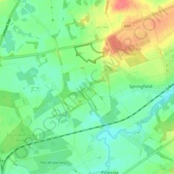 Rankeilour topographic map, elevation, terrain