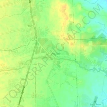 San Agustin topographic map, elevation, terrain