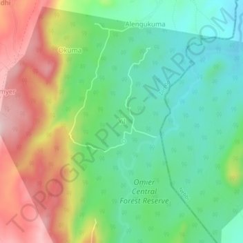 Yil topographic map, elevation, terrain
