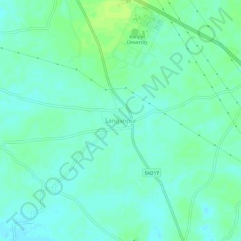 Sanganpur topographic map, elevation, terrain