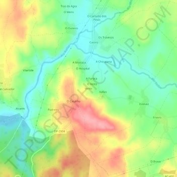 Vento topographic map, elevation, terrain