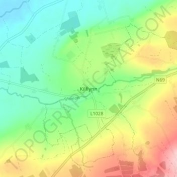 Kilflynn topographic map, elevation, terrain