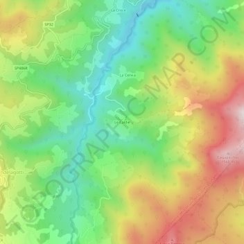 Le Caldie topographic map, elevation, terrain