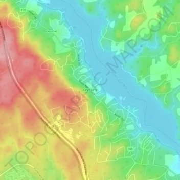 Kirk's Ferry topographic map, elevation, terrain